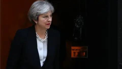 EPA Theresa May outside No 10