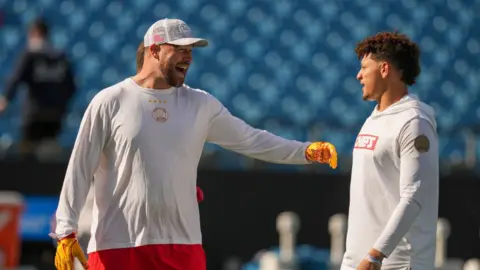 Getty Images Image shows Travis Kelce and Patrick Mahomes