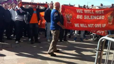 Blackpool fans protest