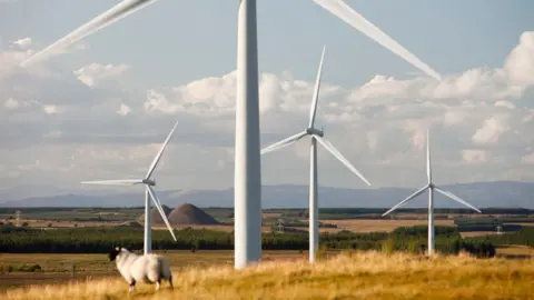 Wind farm near Carluke in Scotland