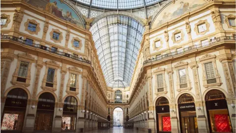 Getty Images Italy went into lockdown in an attempt to limit the spread of the coronavirus outbreak.