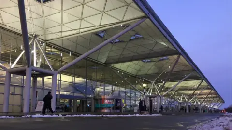 London Stansted Airport The front of London Stansted Airport.