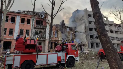 Reuters Aftermath of a Russian missile strike in Mykolaiv in July 2023
