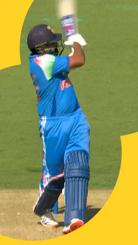 Rohit Sharma playing a shot 