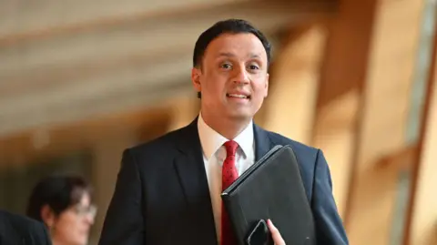 Getty Images Scottish Labour leader Anas Sarwar on the way to First Minister's Questions in the Scottish Parliament, on March 13, 2025