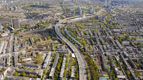 Getty Images Aerial view of the A40
