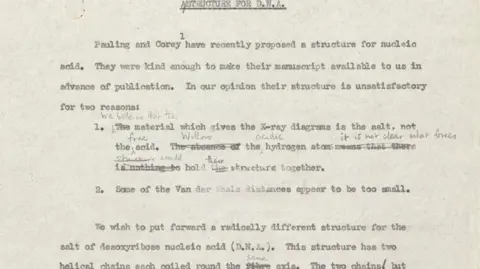 Wellcome Library A structure for DNA draft Nature paper