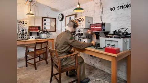 Trent Park Museum Trust A recreated 1940s basement room with listening equipment. 
