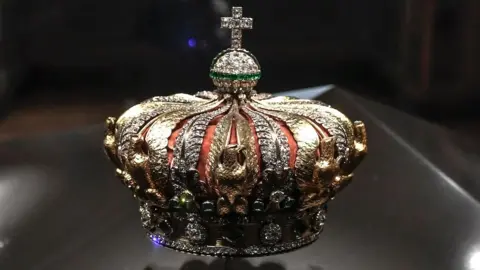 Ornate crown that was stolen from the Louvre