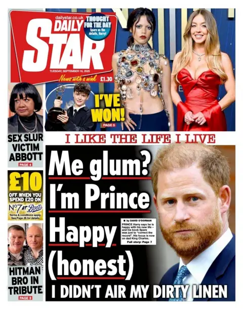  "Me glum? I'm Prince Happy (honest)".