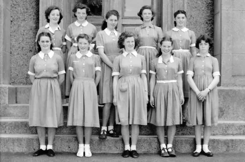 Beaulieu Convent School Jersey Schoolchildren in 1950s uniform