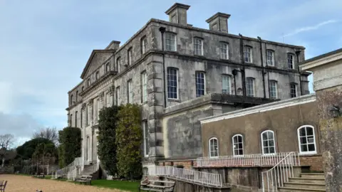 LDRS The outside of Kingston Maurward House in Dorset, manor house.