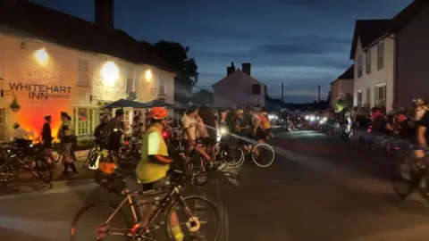 Matt Marvel/BBC Dunwich Dynamo cyclists during one event 