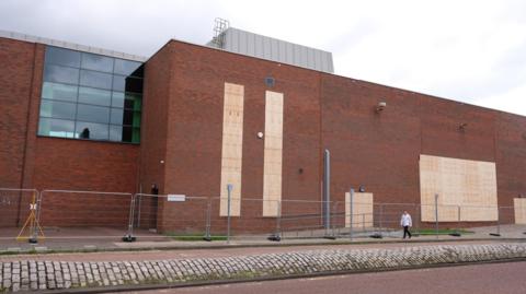 Gateshead Leisure Centre, boarded up after its closure. 