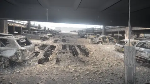 Merseyside Fire and Rescue Vehicles destroyed by the fire