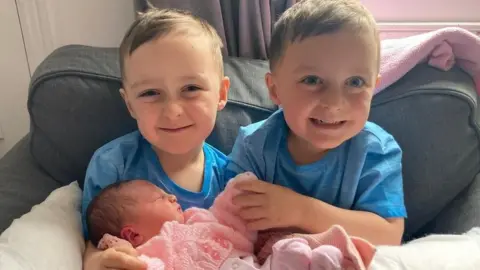 Abbey Burrow Teddy, Michael and baby Adaline