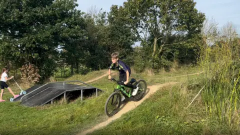 Isaac Chenery/BBC The current bike track in use