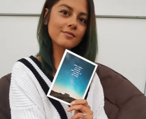 Mathaya Winter "When it's raining, search for the rainbow. When it's dark, look after the stars": Mathaya Winter, who works in a bakery in Germany, sent a message to Christine Blasey Ford