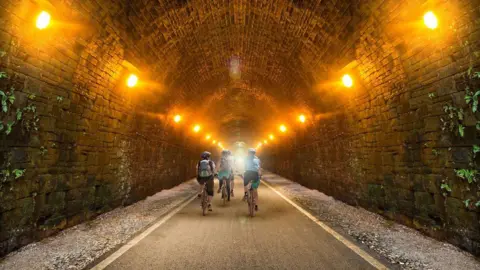 Queensbury Tunnel Society How a cycle path in the tunnel may look