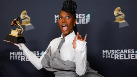 Reuters Doechii holds her Grammy Award