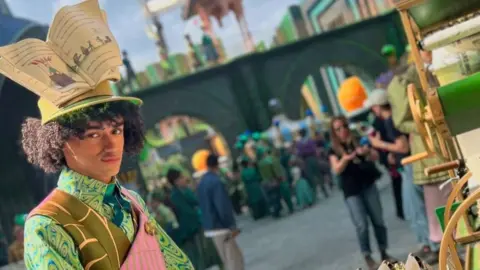 Proefessional dancer Daniel Rae in character on the set of film Wicked: For Good