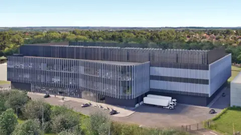 A CGI-generated general view picture of how the data centre might look.