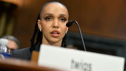  Singer/Actor, FKA twigs speaks at Congressional Testimony – NO FAKES Act at Dirksen Senate Office Building on April 30, 2024 in Washington, DC.