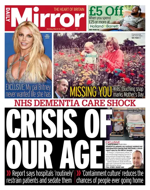 "Crisis of our age" reads the headline on the front page of the Daily Mirror.