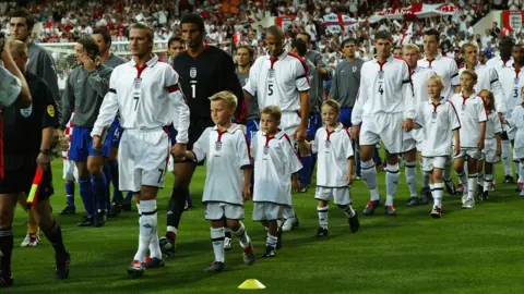 Getty Images David Beckham leads England out v Croatia, 2003