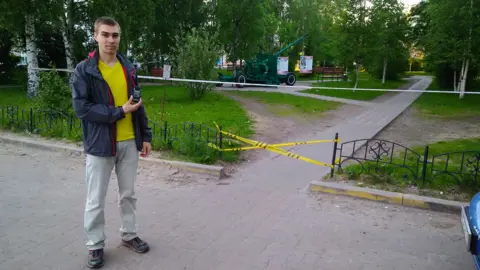 Dmitry Surin/VKontakte Site of gun installation, Arkhangelsk