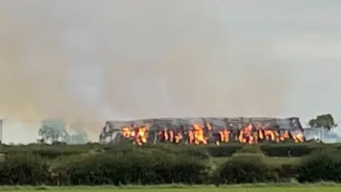 BBC/Paul Russell Fire near stickney