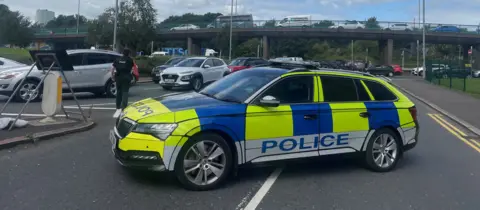 Police car on lower Newtownards Road in Belfast