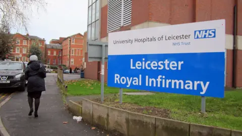 Press Association A sign saying Leicester Royal Infirmary