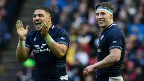 Scotland's Sione Tuipulotu (left) and Rory Darge 
