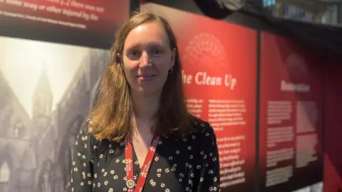 Louise Fewster/BBC Curator of the exhibition Kirsty Mitchell 