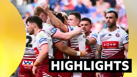 Wigan celebrate against St Helens