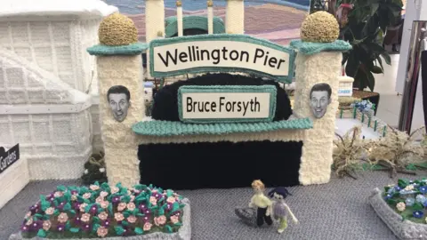 BBC A knitted Wellington Pier, Great Yarmouth