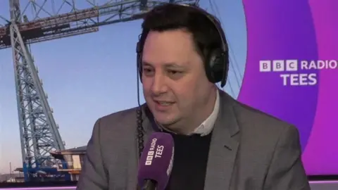 Tees Valley Mayor Ben Houchen in the BBC Tees studio