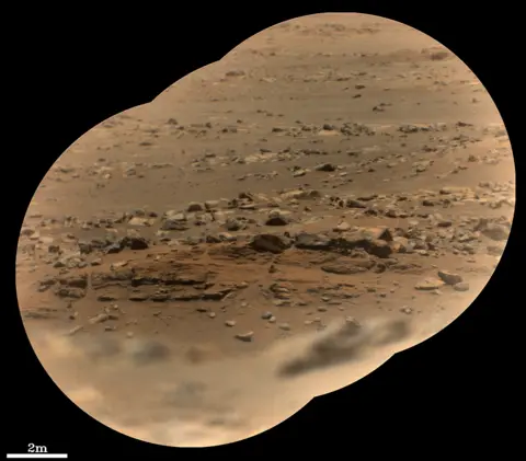 NASA/JPL-Caltech/LANL/CNES/CNRS A layered outcrop (just below centre of image) nicknamed “Artuby”