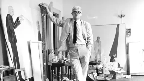 Getty Images David Hockney in his studio circa 1967