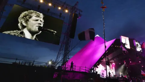 Sarah Jeynes/BBC Ed Sheeran at Glastonbury 2017