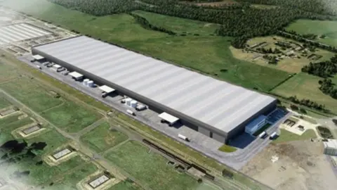 MOD Artist's impression of a giant warehouse