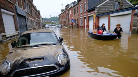 Getty Images Flooding in Belgium last year, caused by heavy rainfall