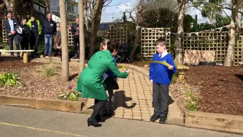 The ceremony at St Mary's Catholic Primary School in Falmouth