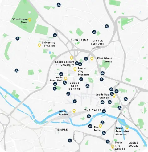 Leeds City Council Leeds City Bikes locations