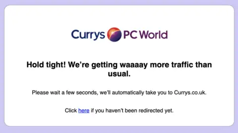 Curry's PC World The message on the website, hours after the consoles had sold out