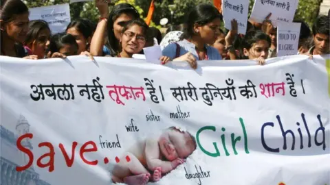 Getty Images Measures to prevent female foeticide have yielded modest results