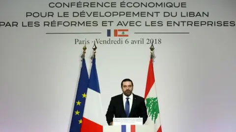 Getty Images PM Hariri at Paris CEDRE investment conference