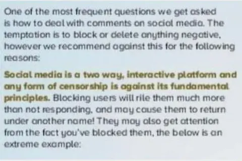 CONSERVATIVES "Social media is a two way, interactive platform and any form of censorship is against its fundamental principles"