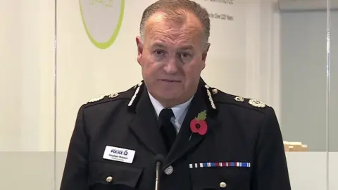 Stephen Watson, the chief constable for Greater Manchester, speaks to the media